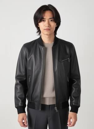 Geacă din piele buzunare negru THE KOOPLES bărbat