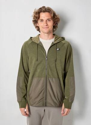 Jachete casual strânsă pe partea de jos verde NIKE bărbat