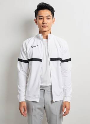 Jachete casual strânsă pe partea de jos alb NIKE bărbat