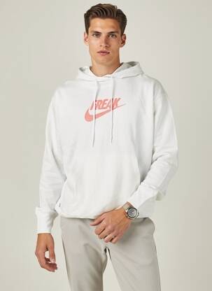 Hanorac cu glugă țesătură jersey mâneci lungi alb NIKE bărbat