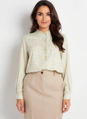 Cămașă imprimeu floral mâneci lungi verde SEASON femeie