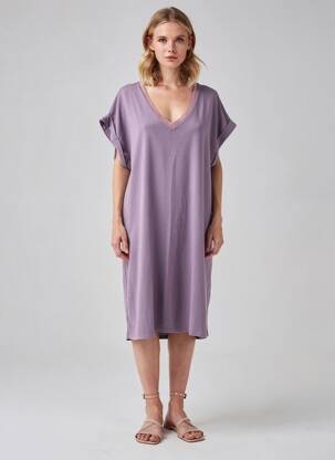 Rochie midi mâneci scurte mâneci scurte violet IZZY femeie