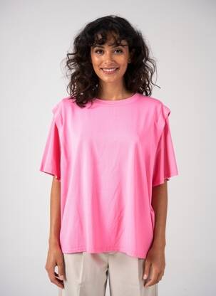 Tricou elasticitate mâneci scurte roz IZZY femeie
