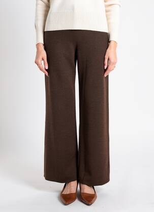 Pantalon larg mărime normală mărime normală maro GRACE & MILA femeie