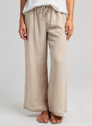 Pantalon drept elasticitate mărime normală bej NEW COLLECTION femeie