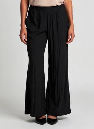 Pantalon evazat talie elastică mărime normală negru FORTE-FORTE femeie
