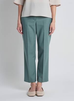 Pantalon drept talie cu cleme mărime normală verde SOEUR femeie