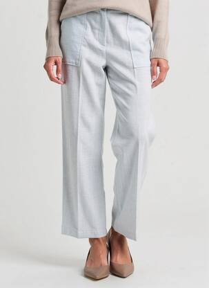 Pantalon drept talie cu cleme talie înaltă albastru ATTIC AND BARN femeie
