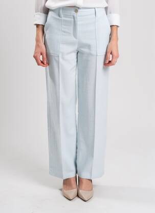 Pantalon drept talie cu cleme talie înaltă albastru ATTIC AND BARN femeie