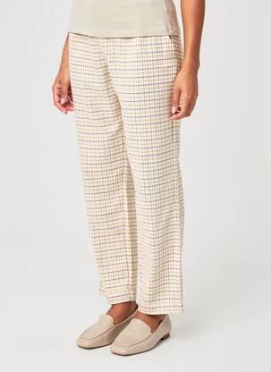 Pantalon drept țesătură crep mărime normală bej STELLA FOREST femeie