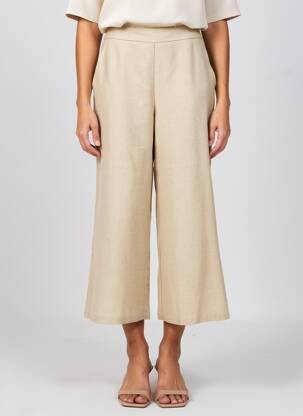 Pantalon 7/8 talie elastică mărime normală bej MALIPARMI femeie