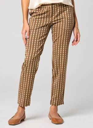 Pantalon slim talie elastică mărime normală maro DIEGA femeie