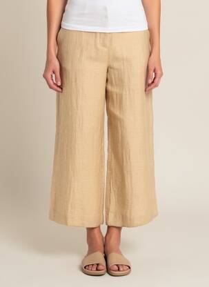 Pantalon 7/8 talie elastică mărime normală bej MALIPARMI femeie