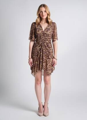 Rochie scurtă mâneci scurte mâneci scurte maro MARANT ETOILE femeie