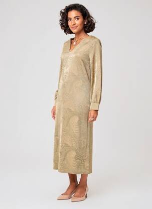 Rochie lungă mâneci lungi mâneci lungi auriu MOMONI femeie