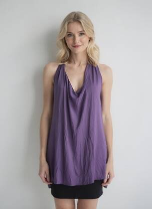 Tunică fără mâneci croială fluidă violet JEANNE CERISE femeie