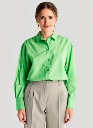 Cămașă croială dreaptă mâneci lungi verde GARCIA femeie