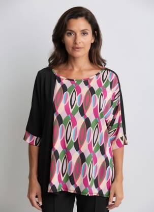 Tunică mâneci lungi guler rotund negru SPG WOMAN femeie