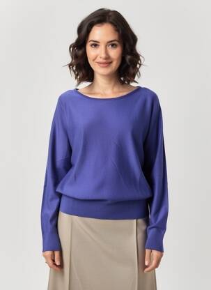 Pulover croială cambrată mâneci lungi violet ZILCH femeie