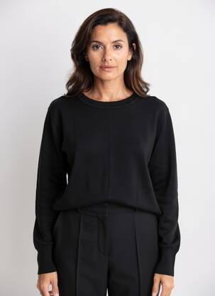 Pulover elasticitate mâneci lungi negru WNT COLLECTION femeie