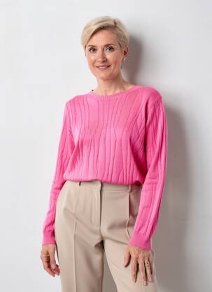 Pulover elasticitate mâneci lungi roz I.ODENA femeie