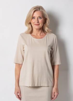 Tricou elasticitate mâneci scurte bej BARBARA LEBEK femeie