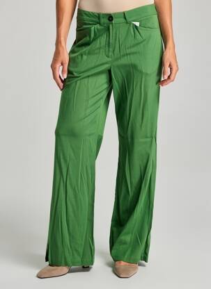 Pantalon drept țesătură crep mărime normală verde CLOUD9 femeie