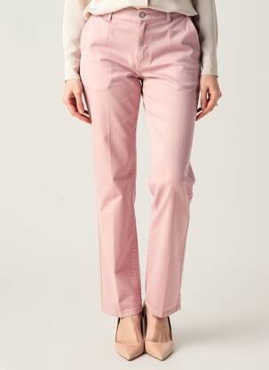 Pantalon drept țesătură poplin mărime normală violet RECOVER C.C. femeie