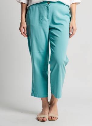 Pantalon 7/8 talie înaltă talie înaltă albastru C'EST BEAU LA VIE femeie