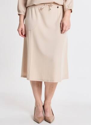 Fustă midi elasticitate bej BARBARA LEBEK femeie