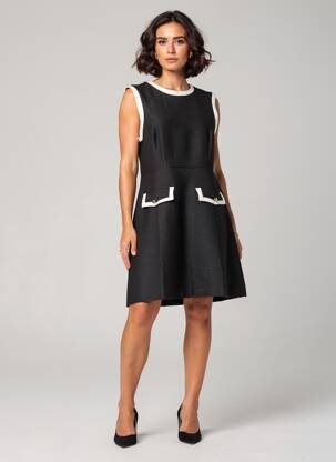 Rochie midi fără mâneci fără mâneci negru FUEGO WOMAN femeie