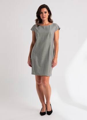 Rochie scurtă închidere cu fermoar la spate mâneci scurte negru COTTONADE femeie