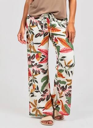 Pantalon drept elasticitate mărime normală alb FUEGO WOMAN femeie