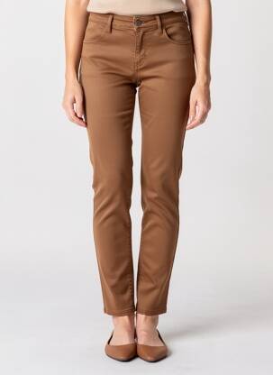 Pantalon slim țesătură poplin mărime normală maro COUTURIST femeie