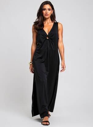 Rochie lungă fără mâneci fără mâneci negru GUITARE femeie