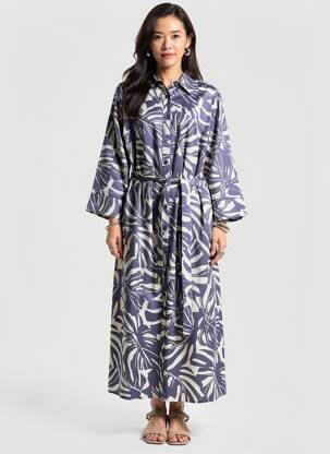 Rochie lungă mâneci lungi mâneci lungi albastru OLSEN femeie