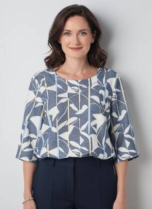 Tricou mâneci 3/4 mâneci 3/4 albastru OLSEN femeie