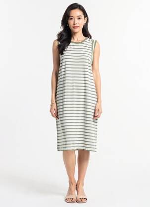 Rochie midi fără mâneci fără mâneci alb OLSEN femeie