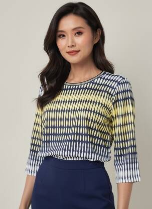 Tricou mâneci 3/4 mâneci 3/4 albastru OLSEN femeie