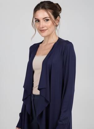 Vestă cu mâneci lungi mâneci lungi albastru MARJOLAINE femeie