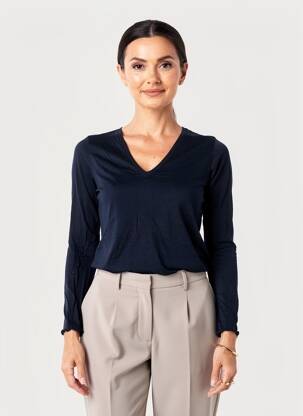 Tricou mâneci lungi mâneci lungi albastru LISANZA femeie