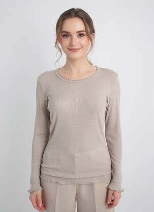 Tricou mâneci lungi mâneci lungi maro LISANZA femeie