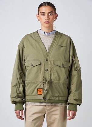 Geacă matlasată mâneci lungi fără glugă verde BOMBERS femeie