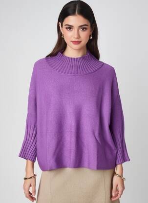 Pulover croială dreaptă mâneci 3/4 violet HEINE femeie