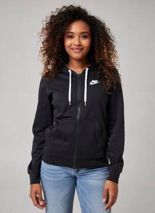 Jachete casual închidere cu fermoar pe față negru NIKE femeie