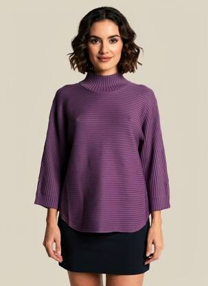 Pulover croială dreaptă mâneci lungi violet HEINE femeie