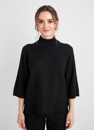 Pulover croială dreaptă mâneci 3/4 negru HEINE femeie