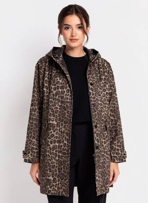 Impermeabil închidere cu fermoar pe față cu glugă maro THE KOOPLES femeie