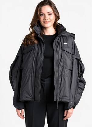 Geacă matlasată mâneci lungi fără glugă negru NIKE femeie