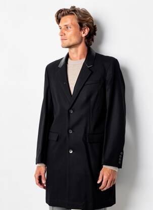 Palton lung croială dreaptă fără glugă negru THE KOOPLES bărbat